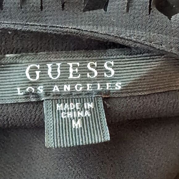 Guess LA black ruffle fringe tank size M party top - Picture 6 of 11
